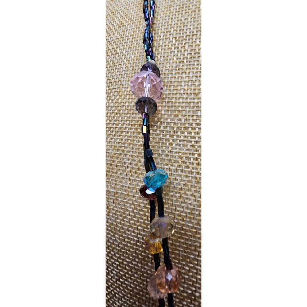Double Strand Seed Bead and Glass Bead Necklace Pullover No Clasp 30" - Picture 4 of 6